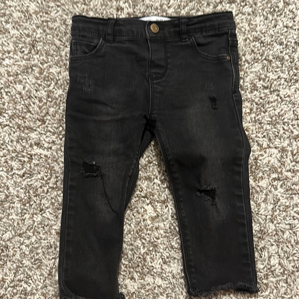Baby Zara black distressed jean pants